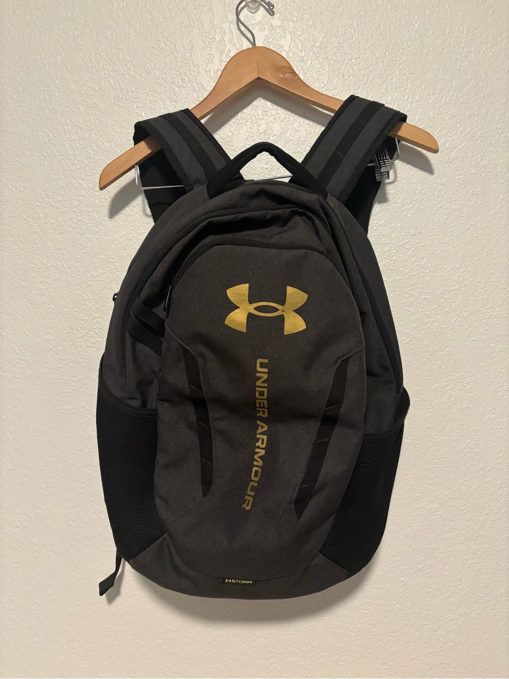 Under Armour Black Backpack with Gold Logo and Accents